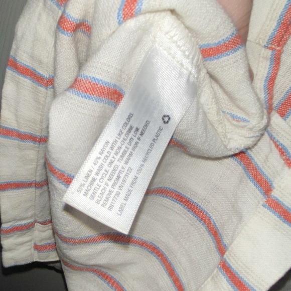 Universal Threads Linen Blend Cropped Button Front Top‎ Short Sleeve Shirt - Picture 6 of 6